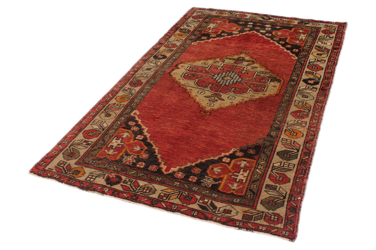 4x7 Red and Brown Turkish Tribal Rug