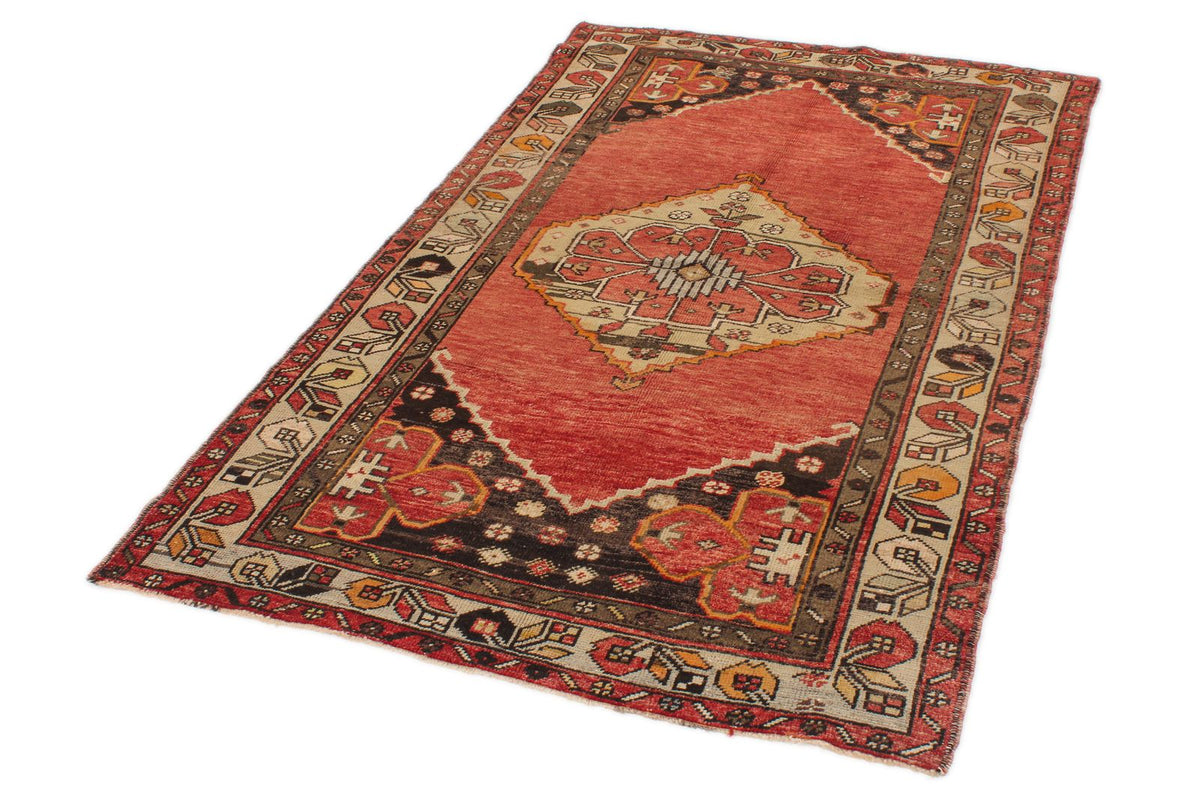4x7 Red and Brown Turkish Tribal Rug