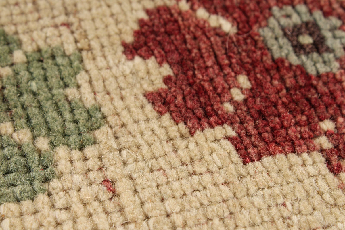 4x6 Gray and Red Turkish Tribal Rug