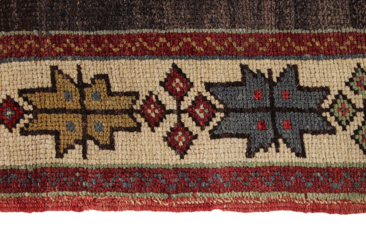 4x6 Gray and Red Turkish Tribal Rug