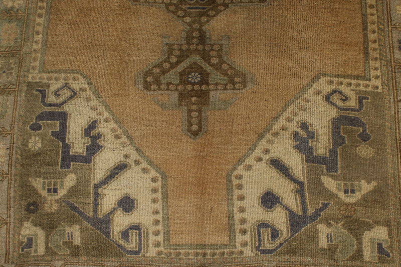 5x7 Gray and Beige Turkish Tribal Rug