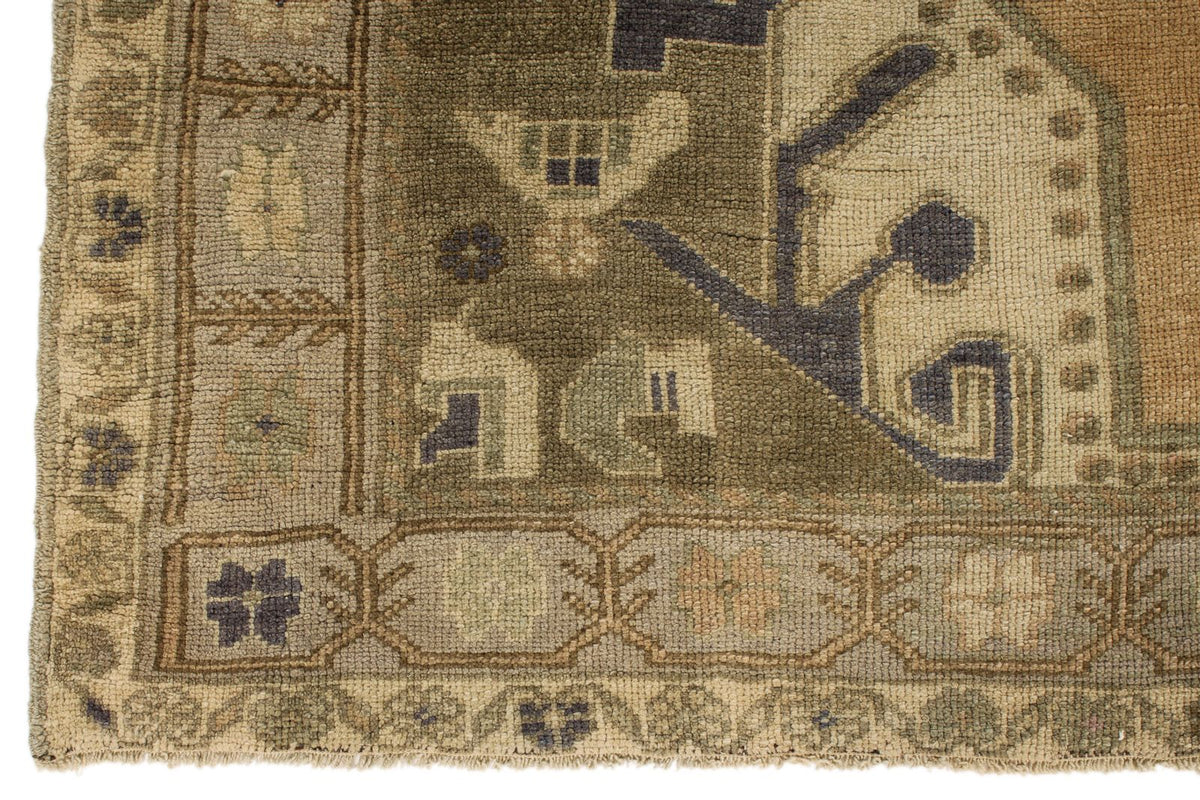 5x7 Gray and Beige Turkish Tribal Rug