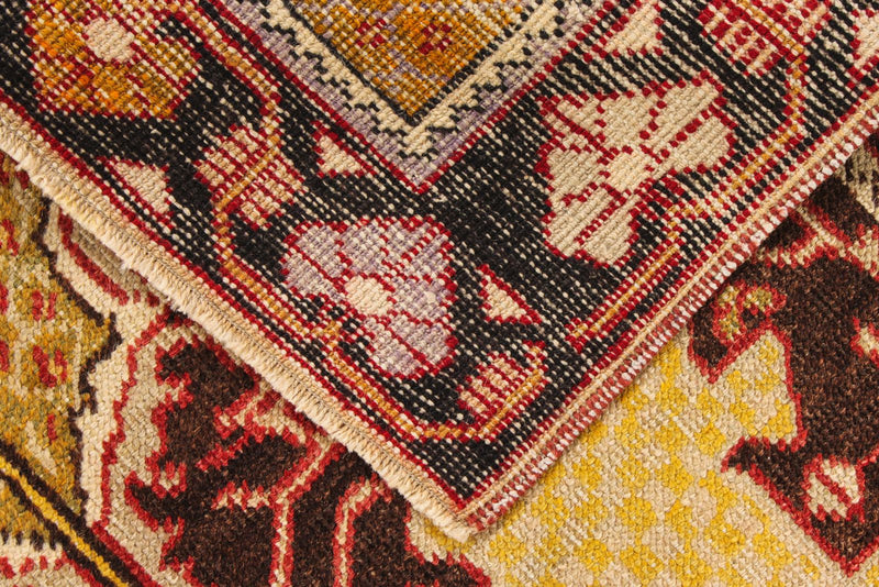 4x6 Gold and Brown Turkish Tribal Rug