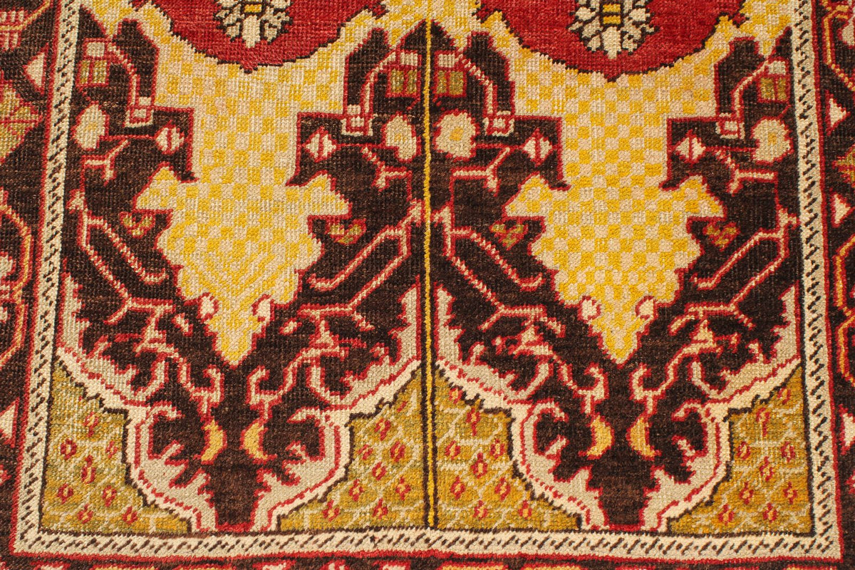 4x6 Gold and Brown Turkish Tribal Rug