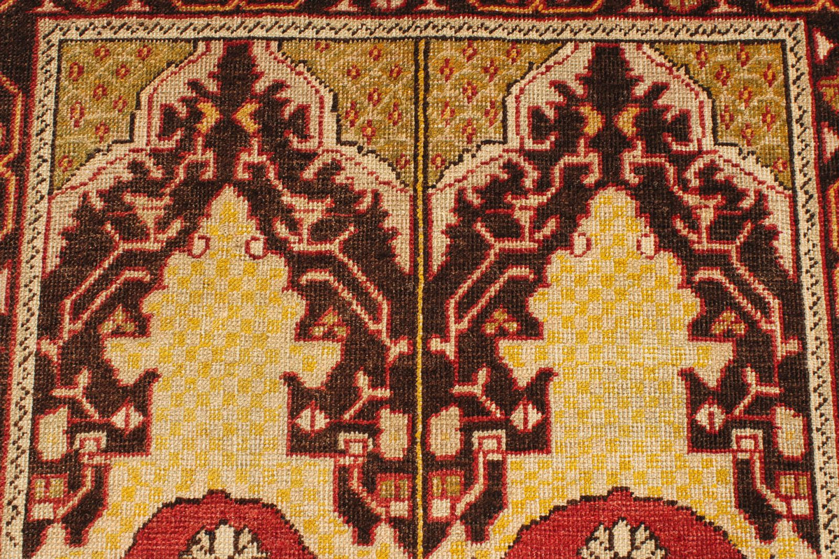 4x6 Gold and Brown Turkish Tribal Rug