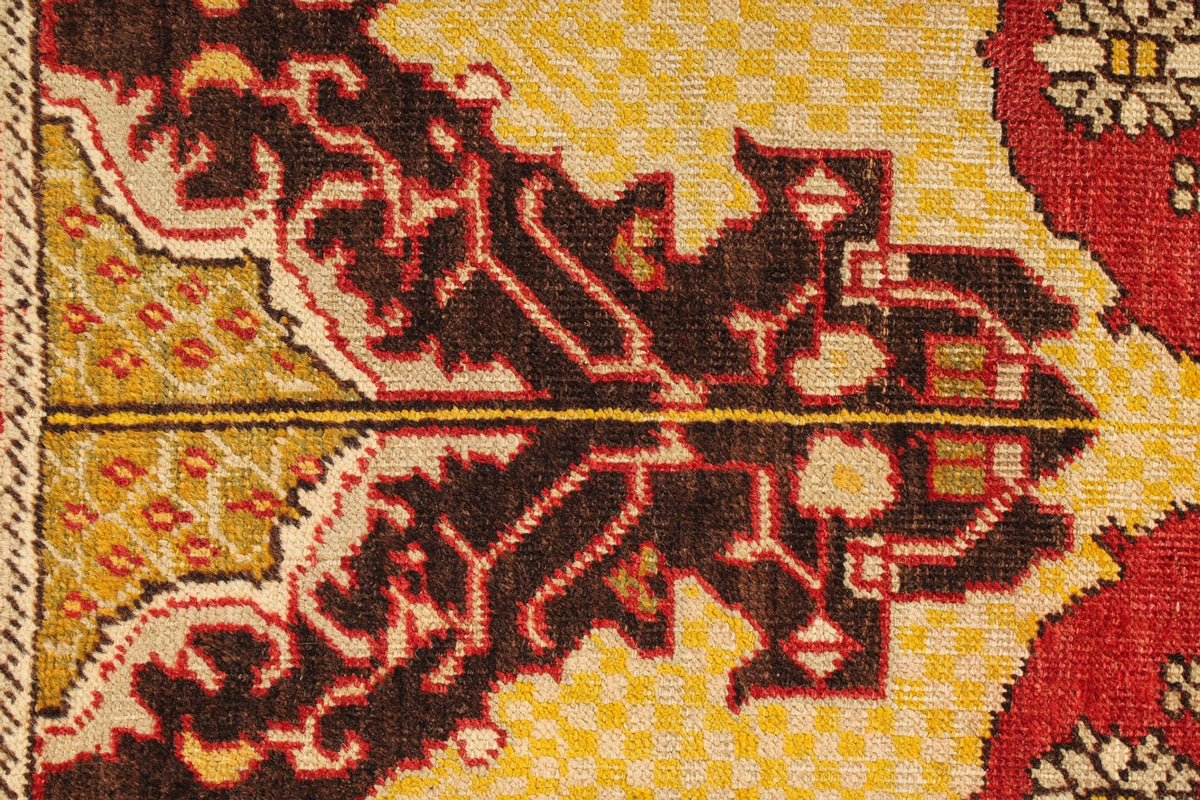 4x6 Gold and Brown Turkish Tribal Rug