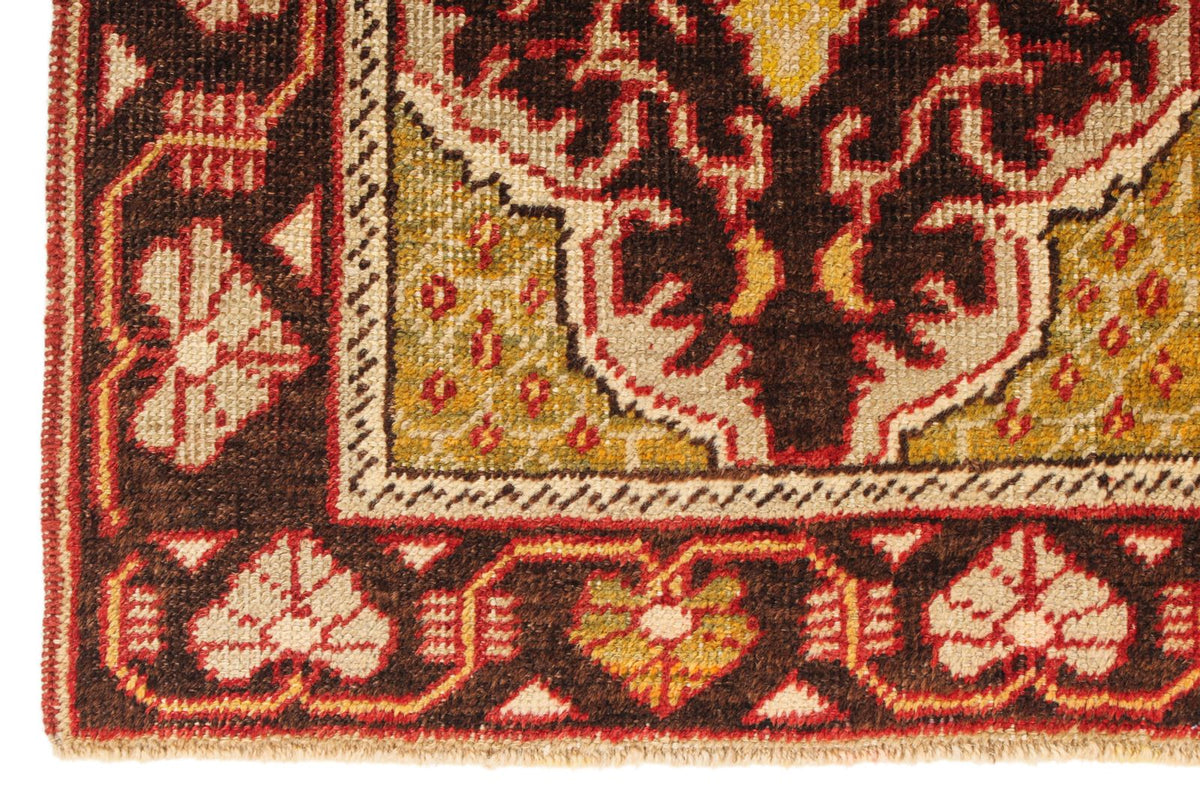 4x6 Gold and Brown Turkish Tribal Rug