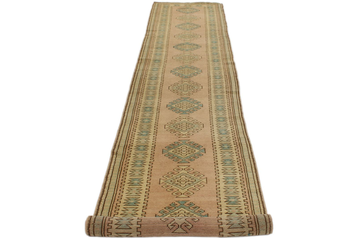 3x15 Pink and Green Turkish Tribal Runner