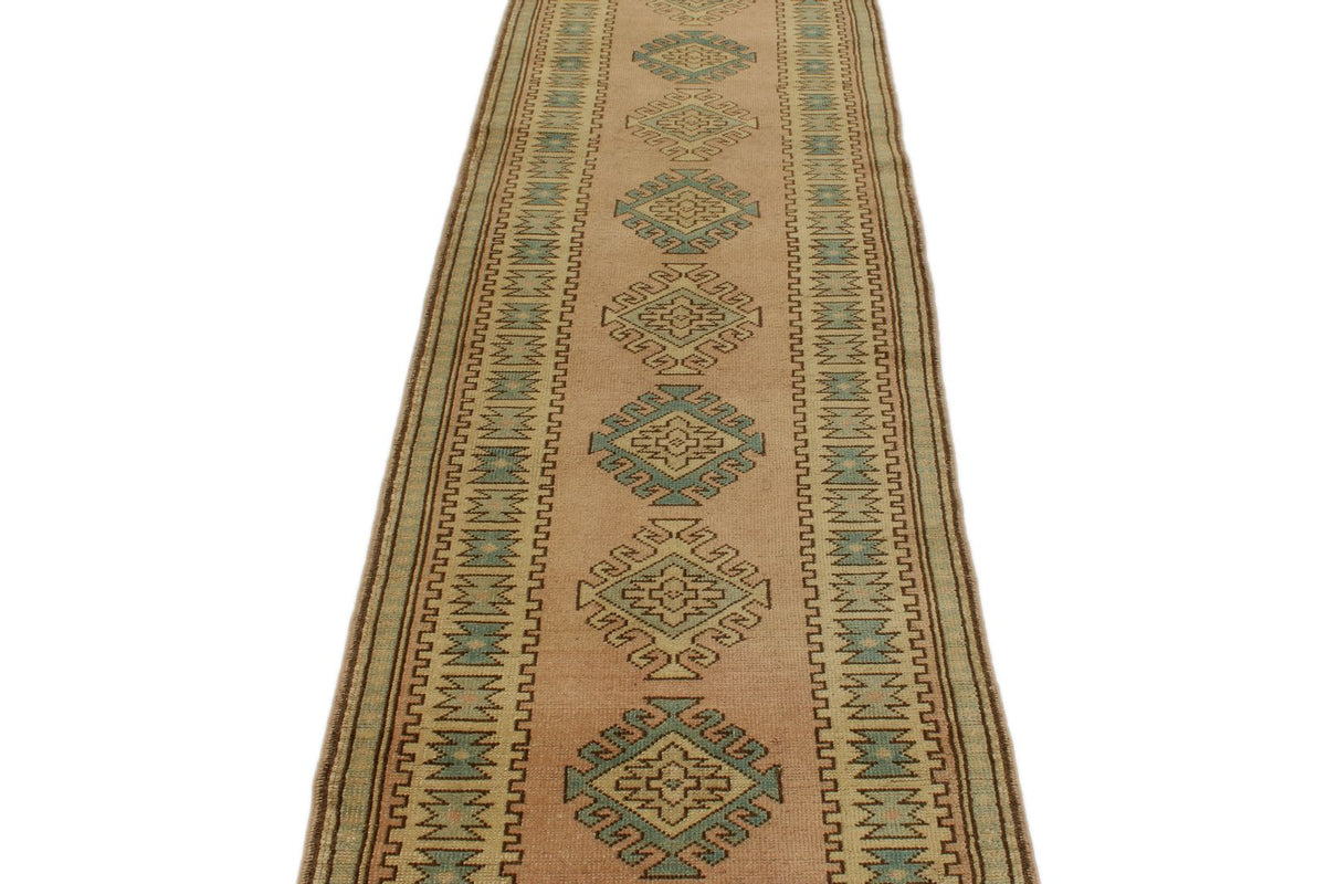 3x15 Pink and Green Turkish Tribal Runner