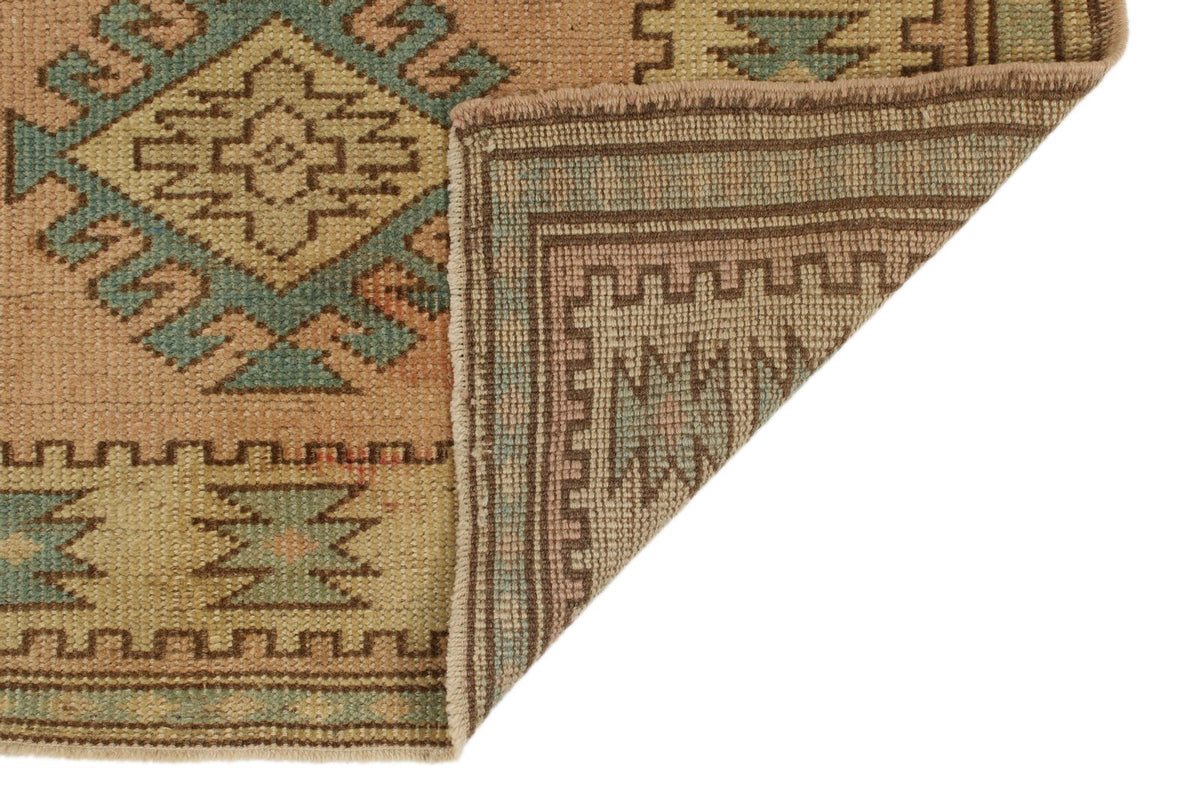 3x15 Pink and Green Turkish Tribal Runner