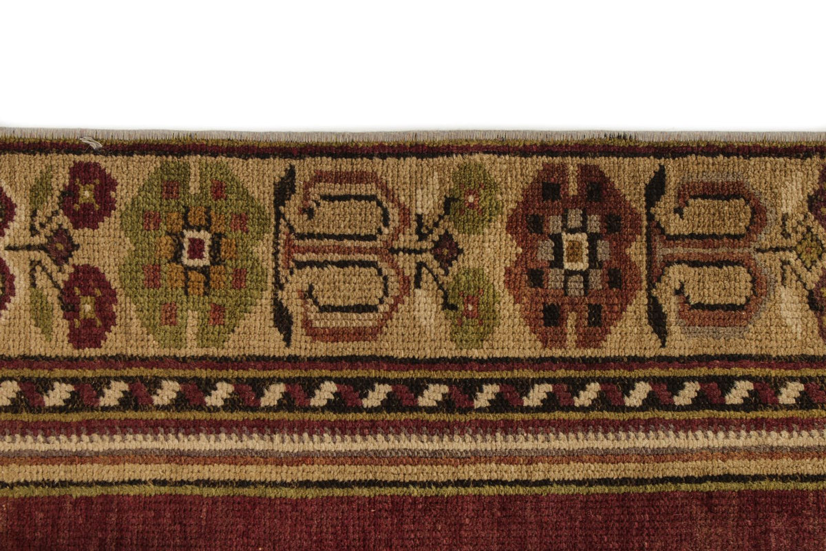 4x7 Purple and Brown Turkish Tribal Rug