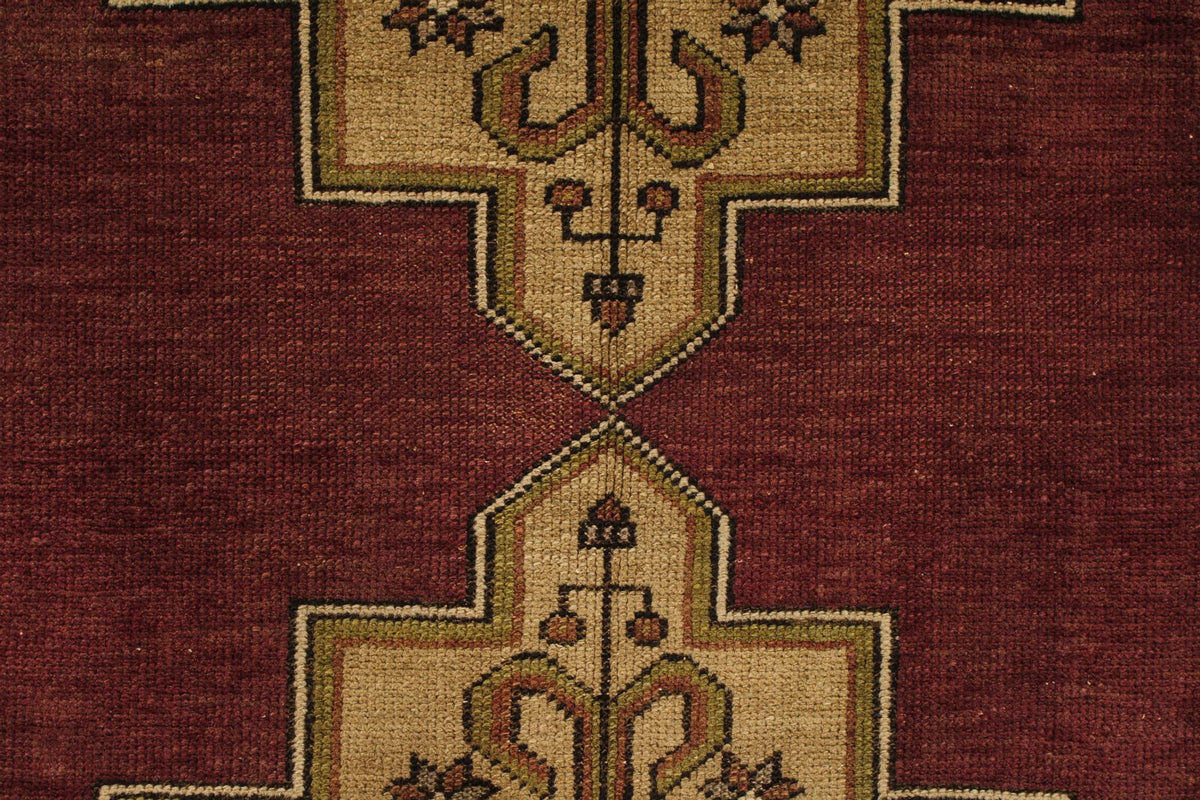 4x7 Purple and Brown Turkish Tribal Rug