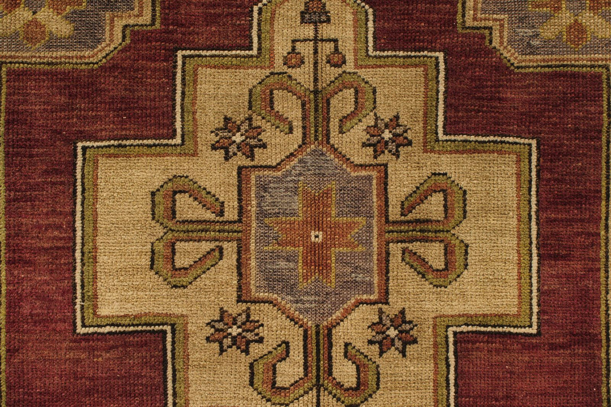 4x7 Purple and Brown Turkish Tribal Rug