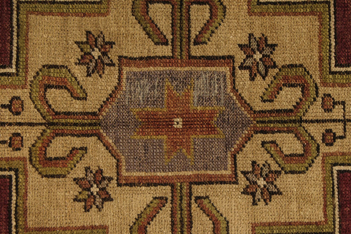 4x7 Purple and Brown Turkish Tribal Rug