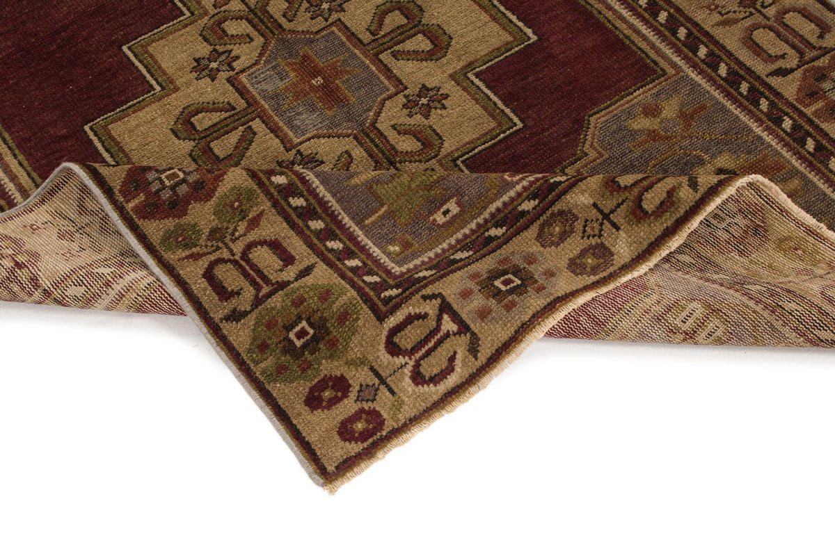 4x7 Purple and Brown Turkish Tribal Rug