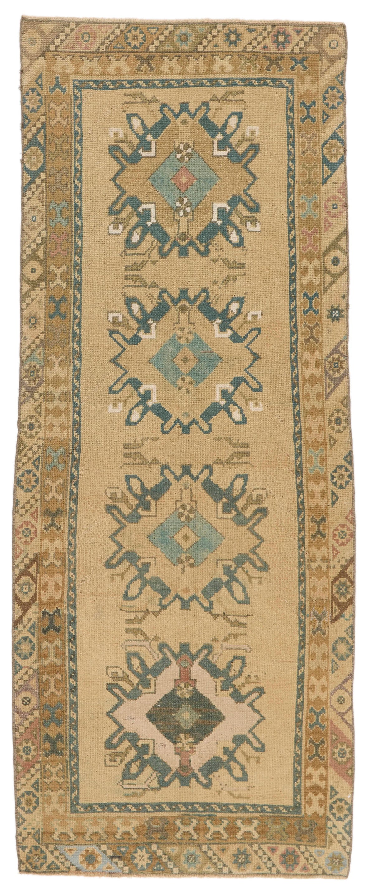 3x8 Ivory Turkish Tribal Runner