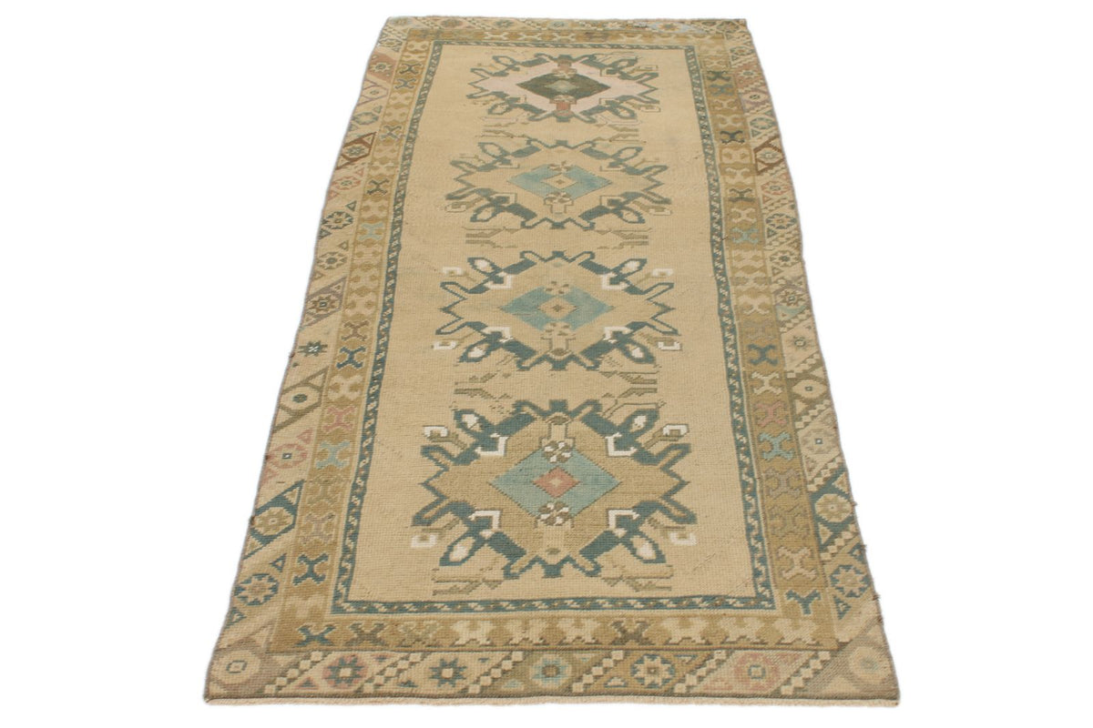 3x8 Ivory Turkish Tribal Runner