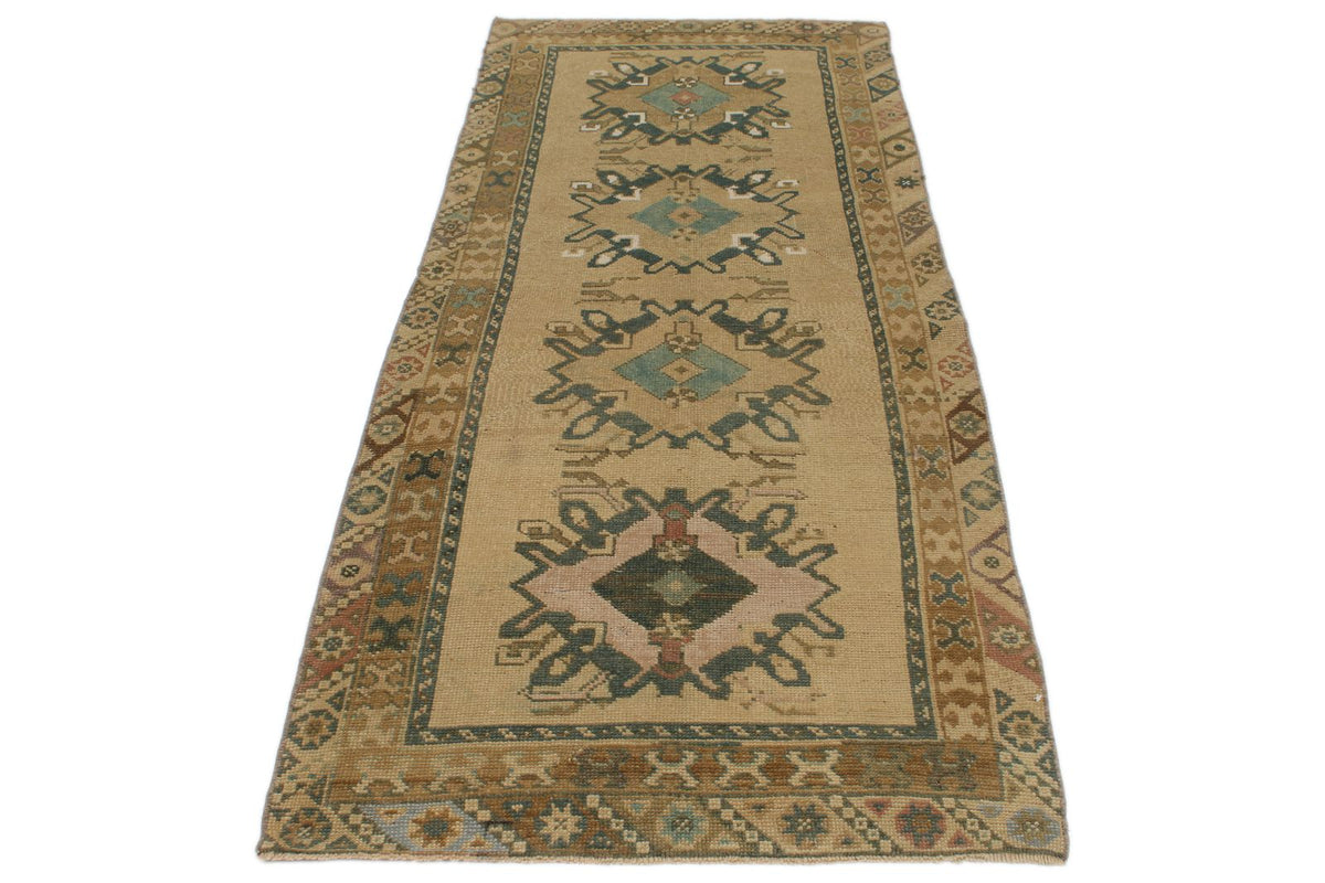 3x8 Ivory Turkish Tribal Runner