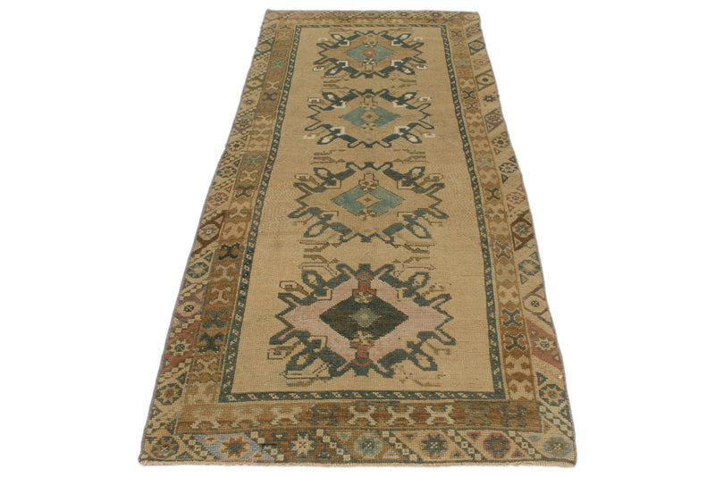 3x8 Ivory Turkish Tribal Runner