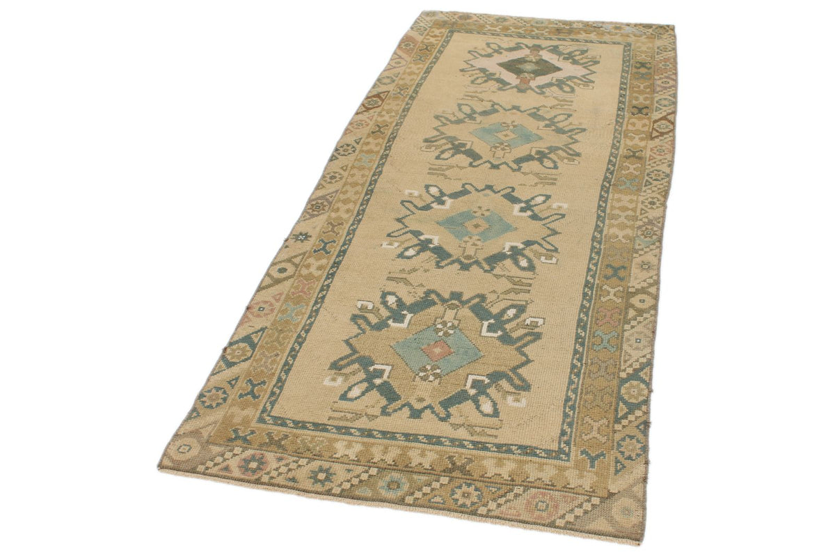 3x8 Ivory Turkish Tribal Runner