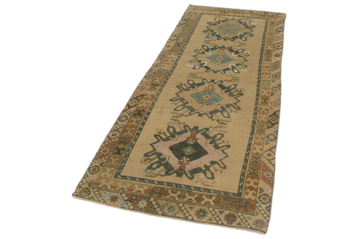 3x8 Ivory Turkish Tribal Runner