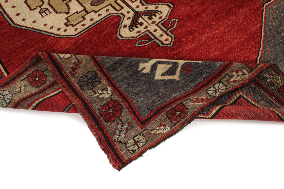 5x10 Red and Gray Turkish Tribal Runner