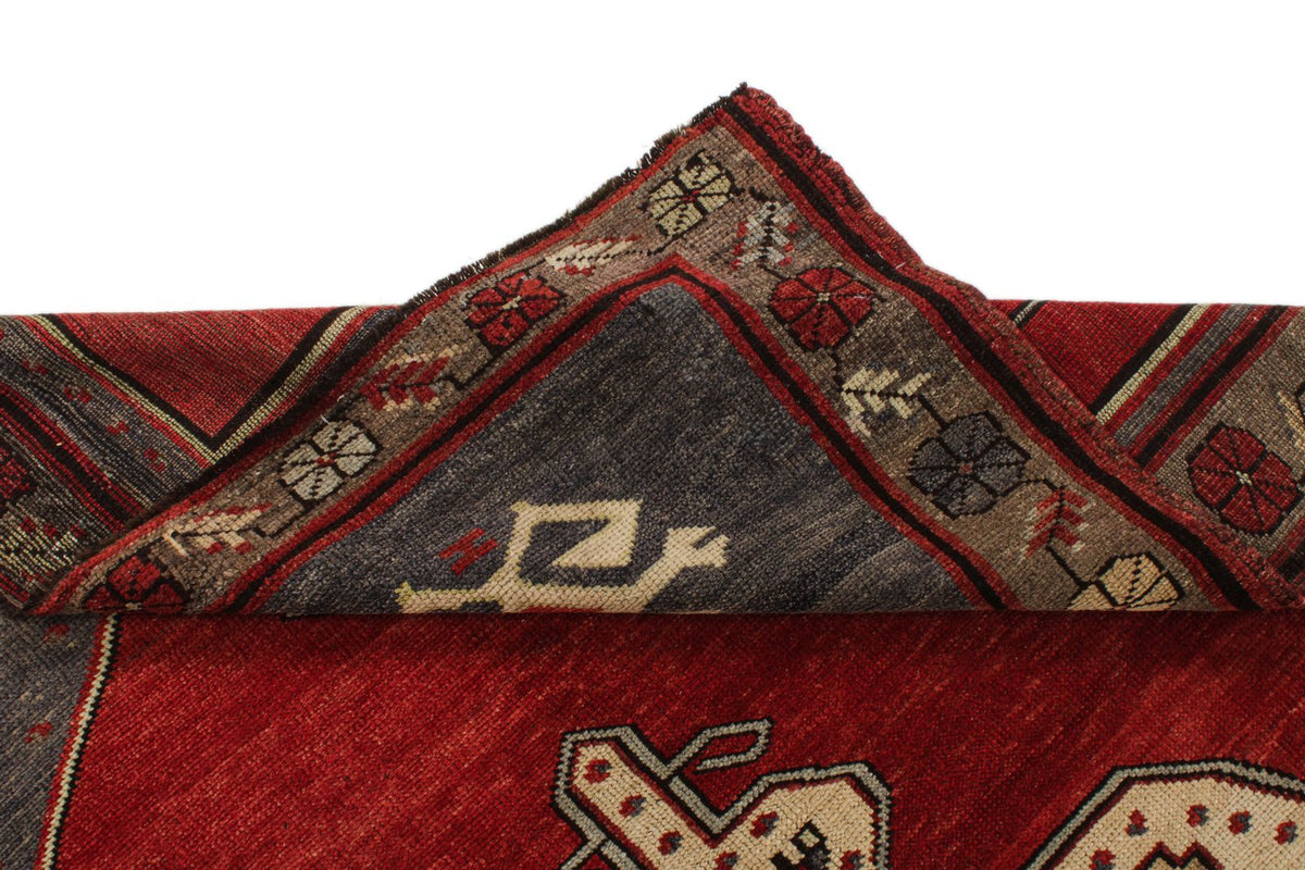 5x10 Red and Gray Turkish Tribal Runner