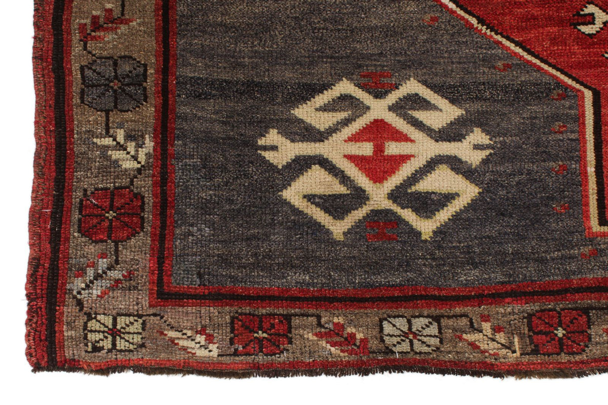 5x10 Red and Gray Turkish Tribal Runner