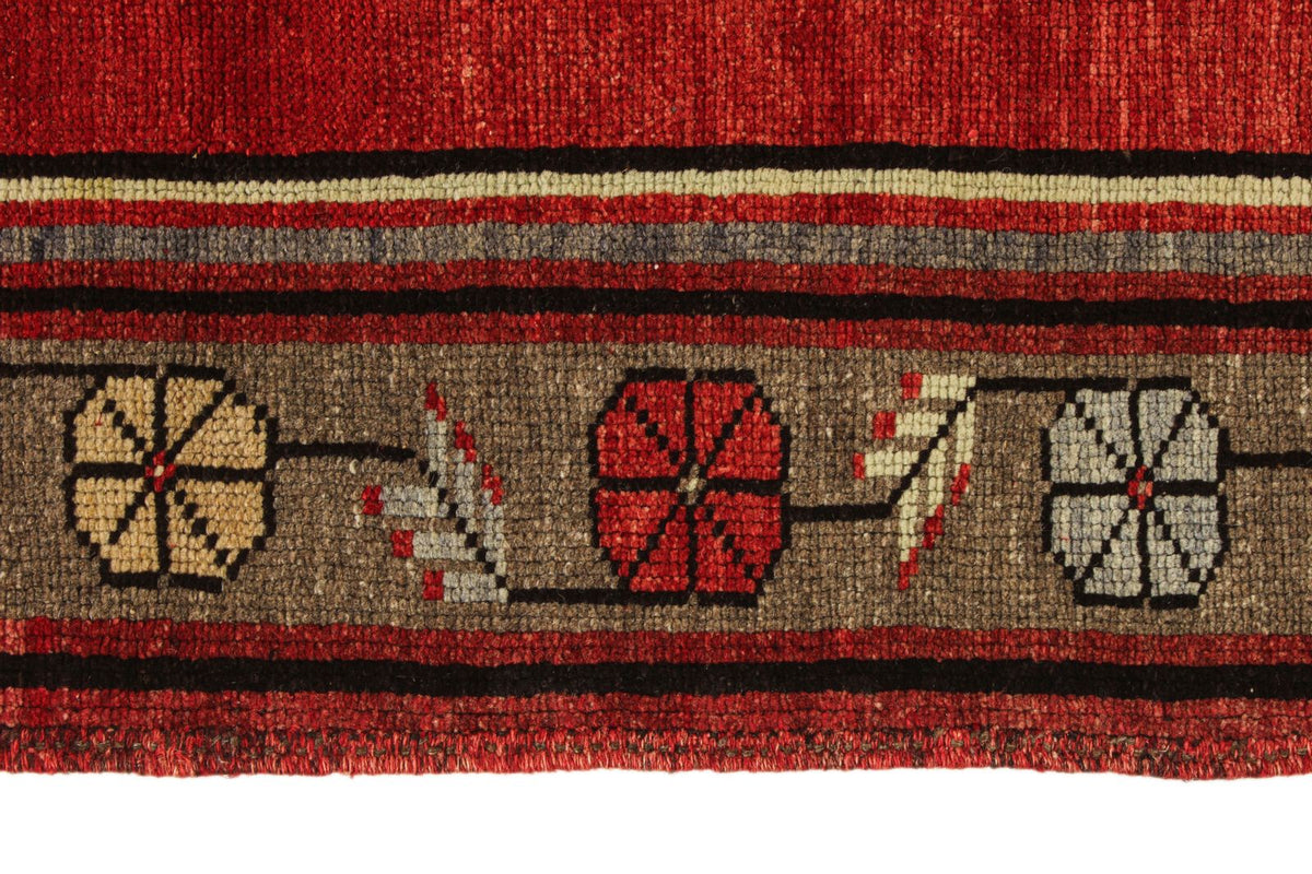 5x10 Red and Gray Turkish Tribal Runner