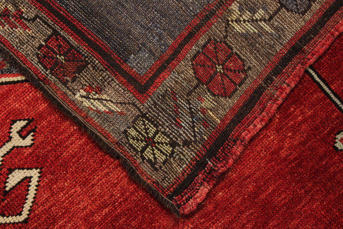 5x10 Red and Gray Turkish Tribal Runner