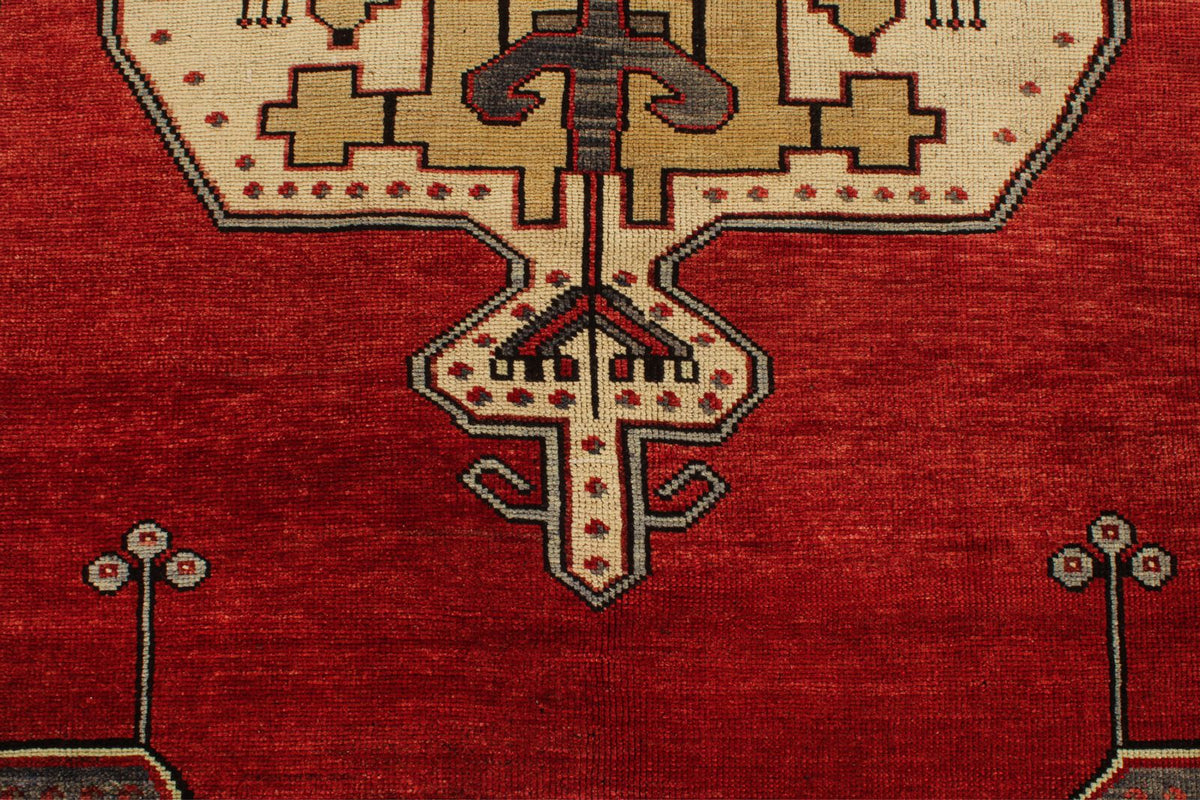 5x10 Red and Gray Turkish Tribal Runner