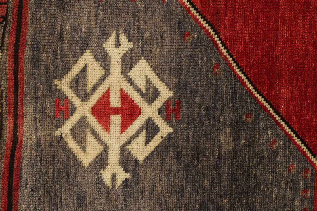 5x10 Red and Gray Turkish Tribal Runner