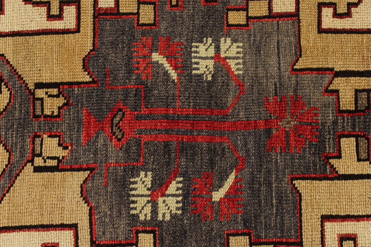 5x10 Red and Gray Turkish Tribal Runner