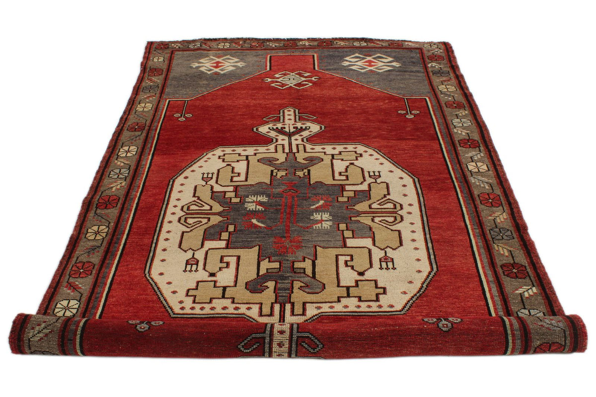 5x10 Red and Gray Turkish Tribal Runner