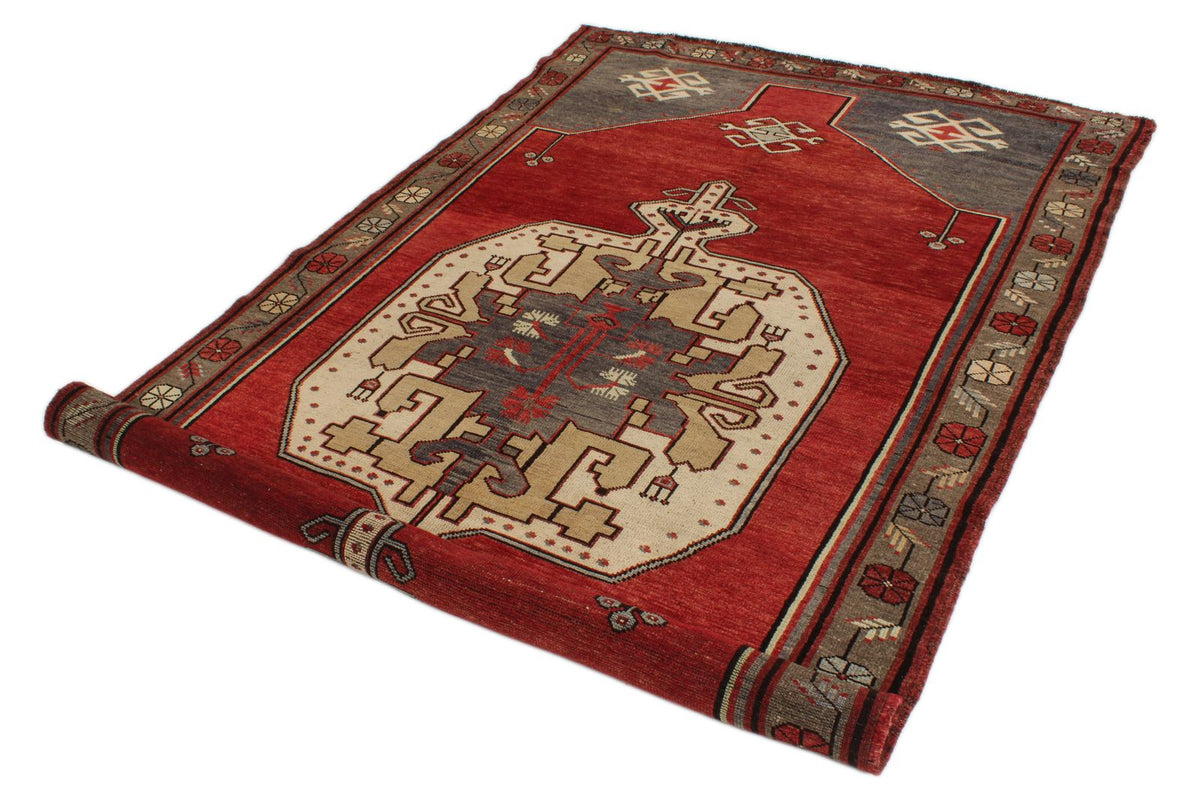 5x10 Red and Gray Turkish Tribal Runner