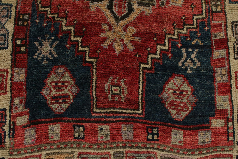 4x11 Multicolor and Ivory Turkish Tribal Runner