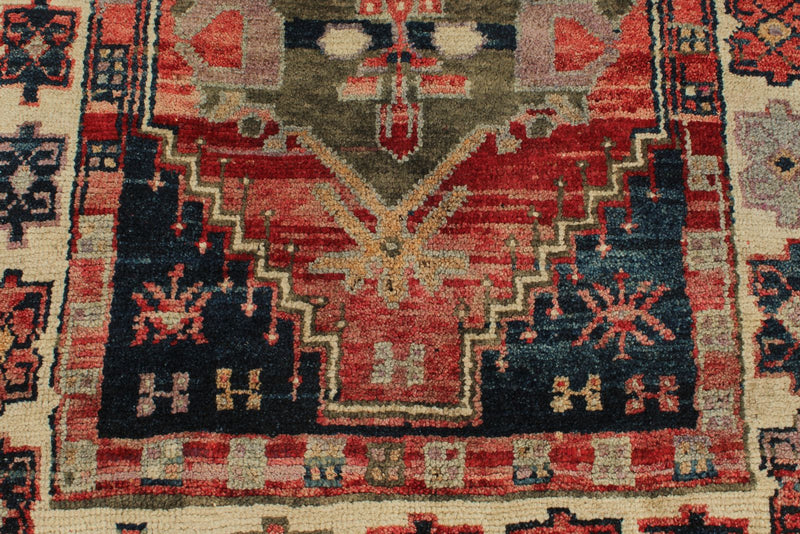 4x11 Multicolor and Ivory Turkish Tribal Runner