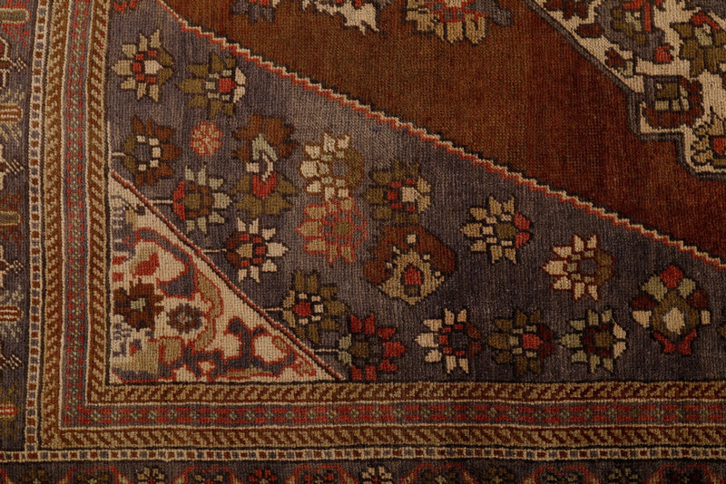 6x10 Brown and Gray Turkish Tribal Rug
