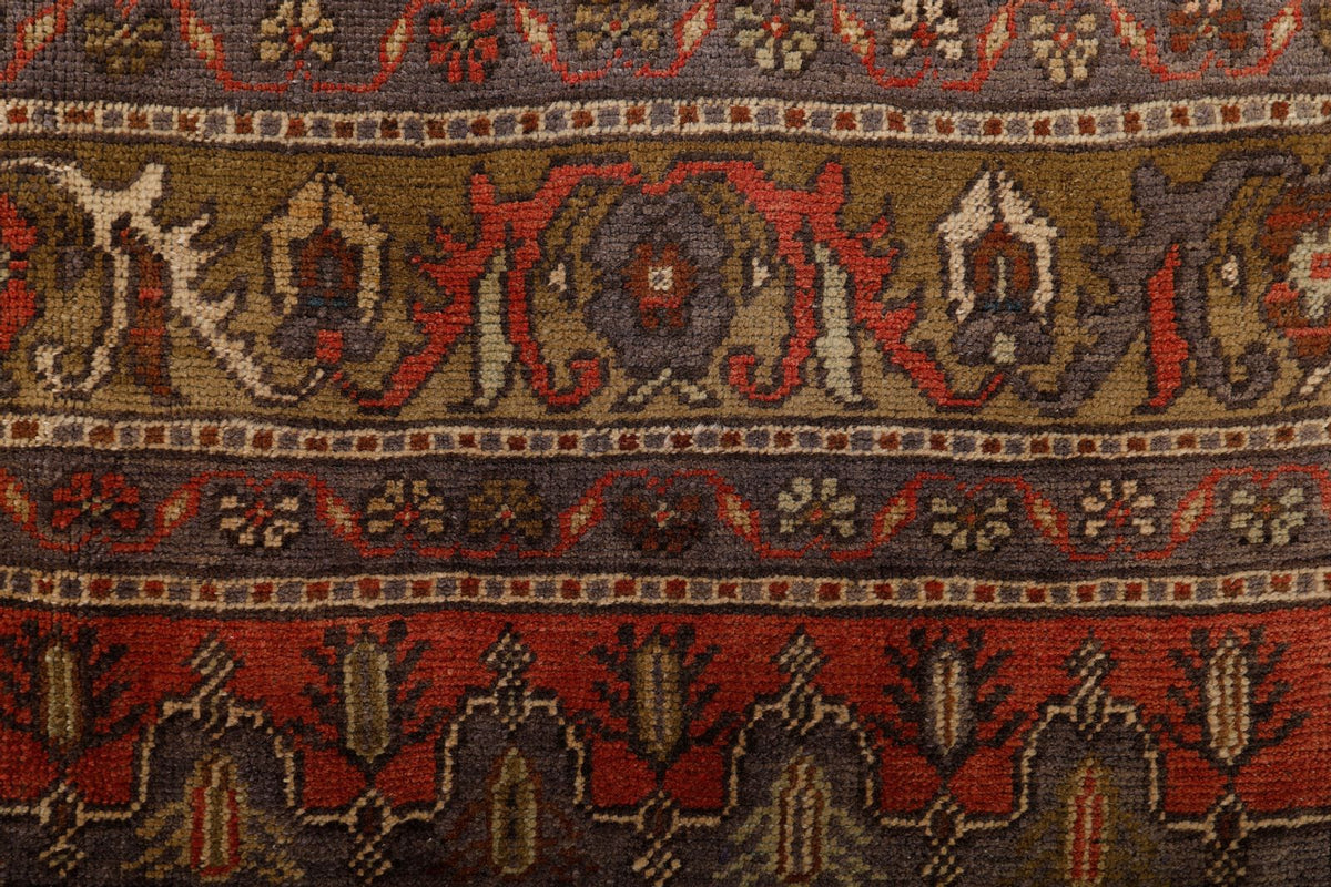 6x10 Brown and Gray Turkish Tribal Rug
