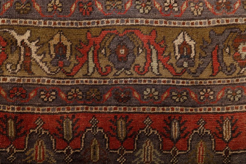 6x10 Brown and Gray Turkish Tribal Rug
