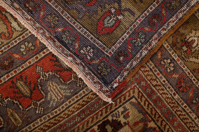 6x10 Brown and Gray Turkish Tribal Rug