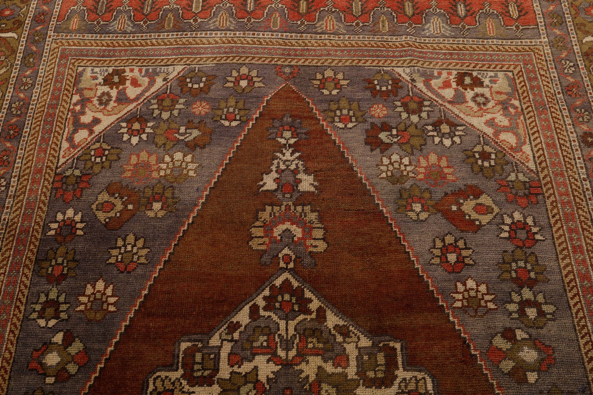 6x10 Brown and Gray Turkish Tribal Rug