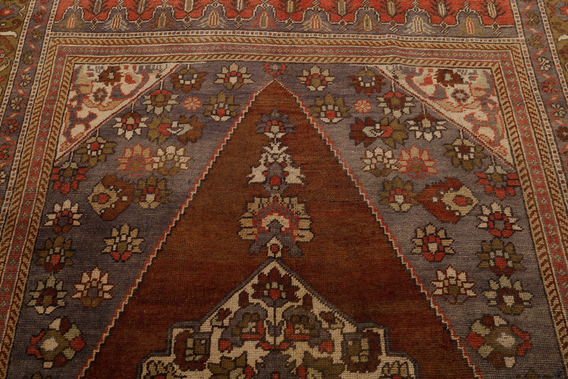 6x10 Brown and Gray Turkish Tribal Rug