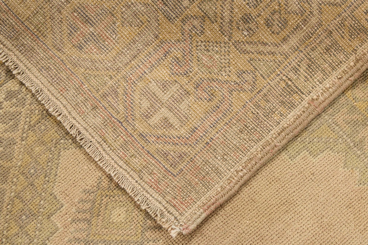 4x6 Beige and Gold Turkish Tribal Rug