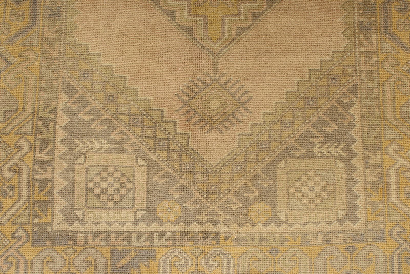 4x6 Beige and Gold Turkish Tribal Rug