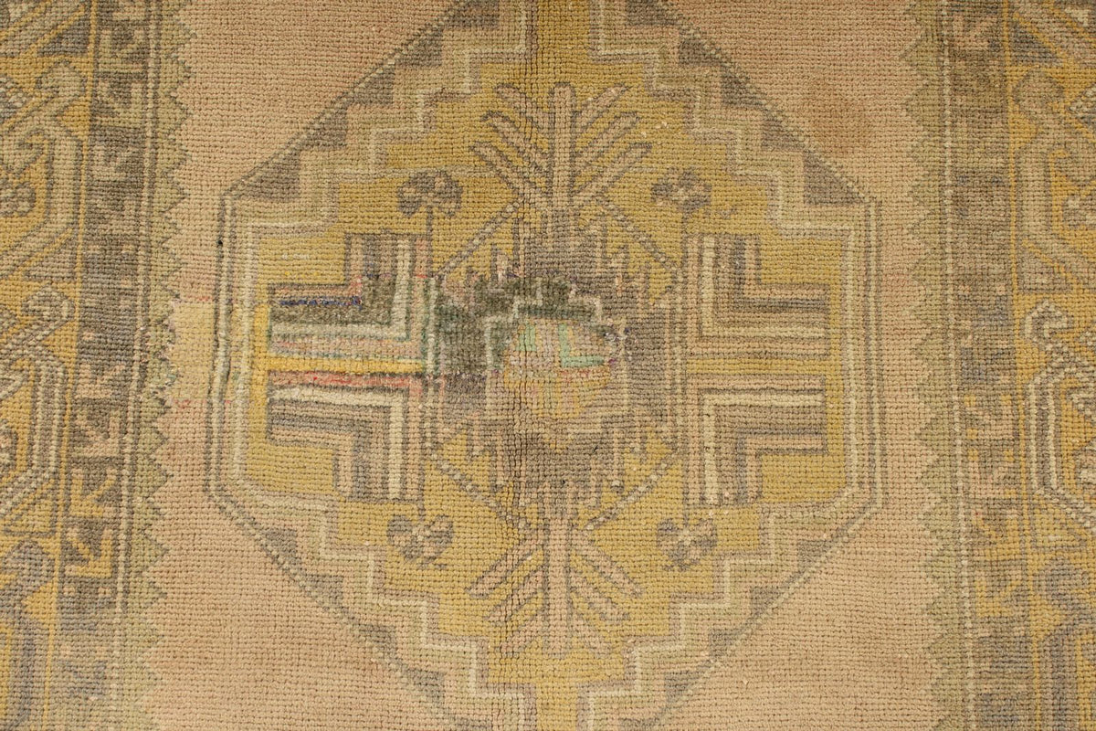 4x6 Beige and Gold Turkish Tribal Rug