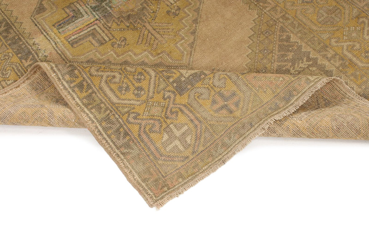 4x6 Beige and Gold Turkish Tribal Rug