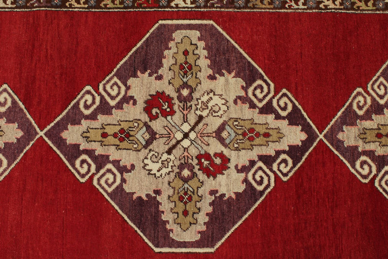 4x11 Red and Ivory Turkish Tribal Runner