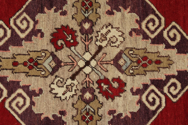 4x11 Red and Ivory Turkish Tribal Runner