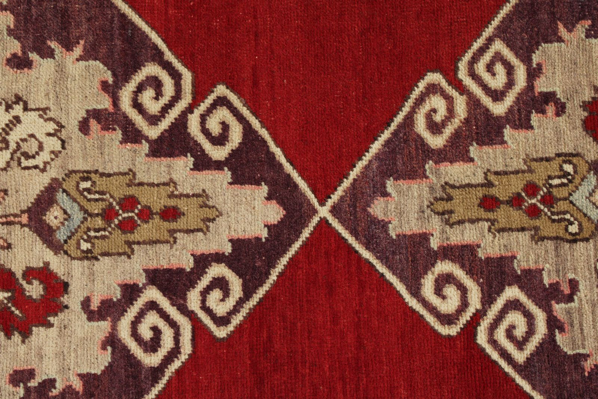 4x11 Red and Ivory Turkish Tribal Runner